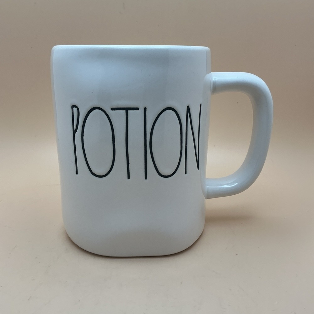 Rae Dunn Artisan Collection 20oz Coffee Mug "POTION", Green Interior